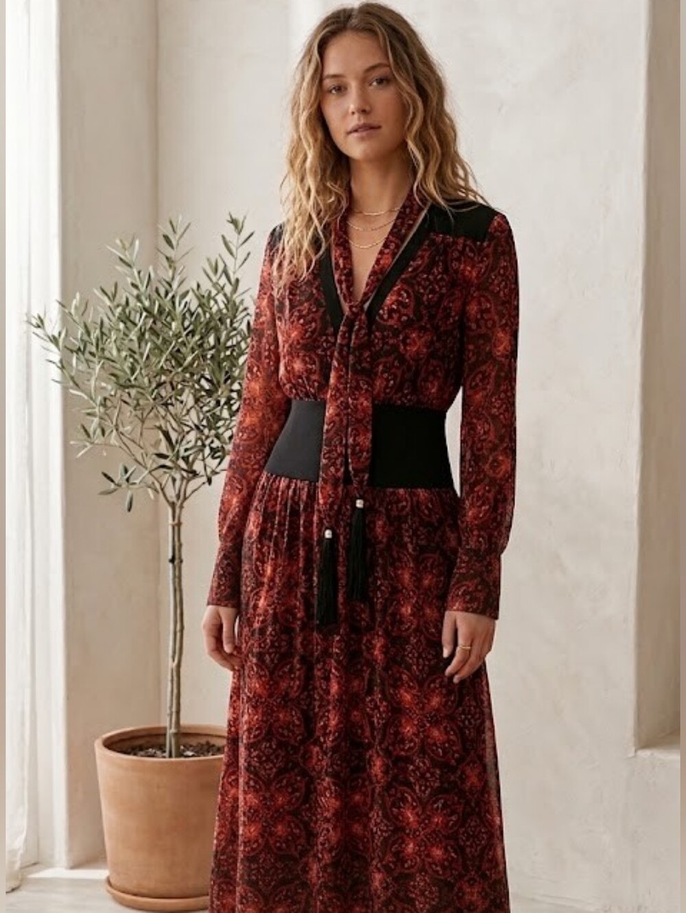 W Les Femmes Babylon printed maxi dress M